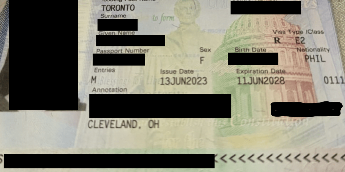 phê duyệt thị thực e-2 Philippines